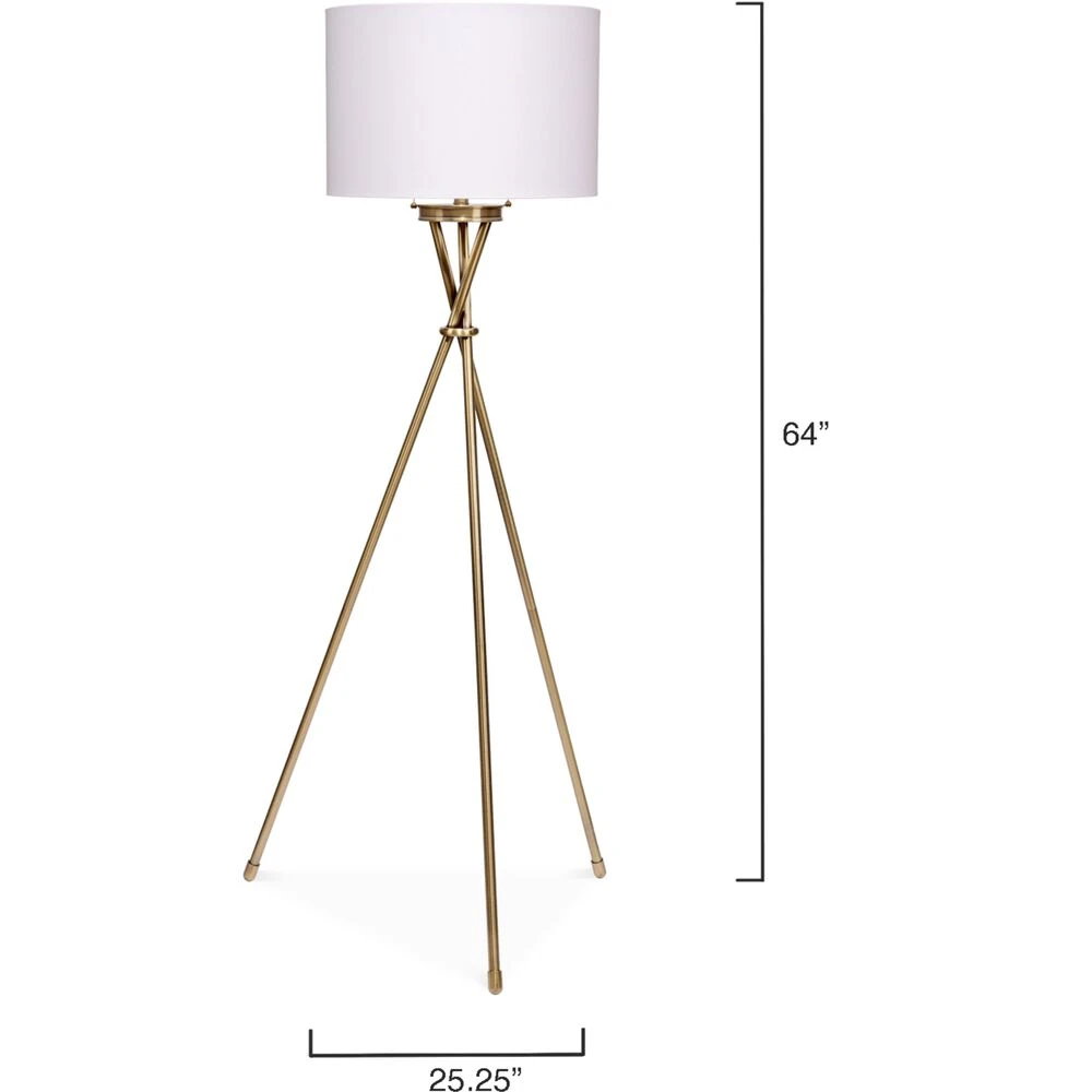 Manny 64 Inch 100.00 Watt Antique Brass Floor Lamp Portable Light 2 Manny 64 Inch 100.00 Watt Antique Brass Floor Lamp Portable Light - Image 2