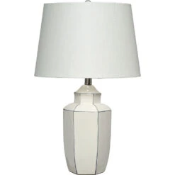 Outline 23.5 Inch 100.00 Watt White Table Lamp Portable Light