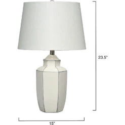 Outline 23.5 Inch 100.00 Watt White Table Lamp Portable Light -Outlet Jamie Aura Store ls9outlinewh 2