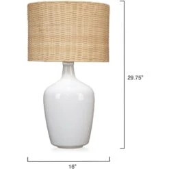 Plum Jar 30 Inch 150 Watt White Table Lamp Portable Light -Outlet Jamie Aura Store ls9plumjarwh 2