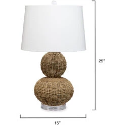 Sebastian 25 Inch 150.00 Watt Natural Table Lamp Portable Light -Outlet Jamie Aura Store ls9sebastnat 2